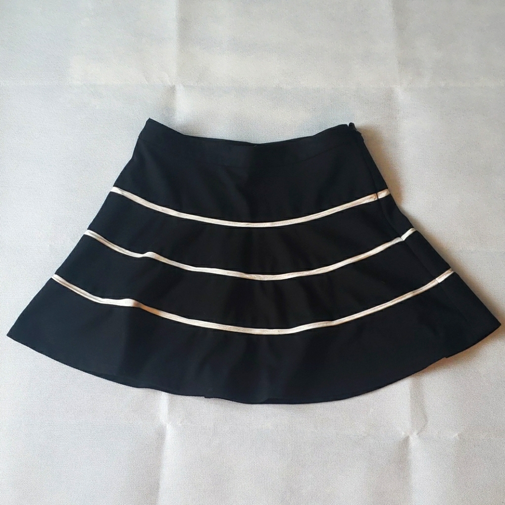 Club Monaco Black w/white stripes skirt
